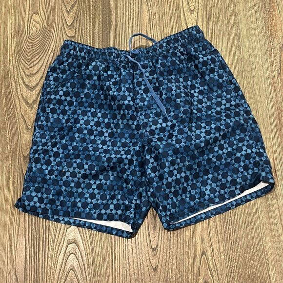 Old Navy Mens Printed Swim Trunks Elastic Waist Drawstring Lined Blue Size Small - Picture 1 of 5